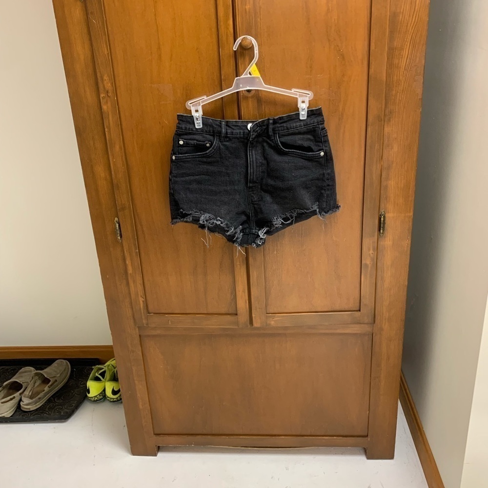 ZARA high waist cut off denim shorts size USA 6 EUR 38 #indiesleeze